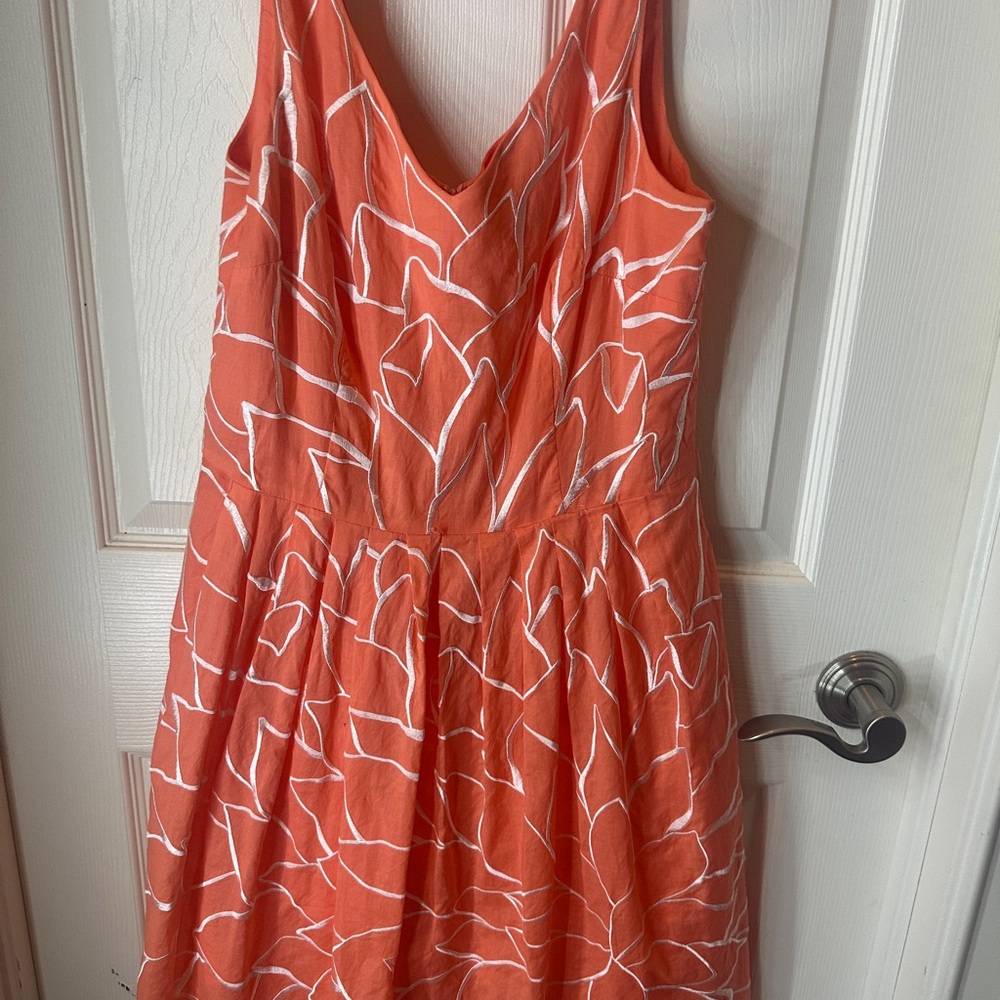 ANTONIO MELANI Flamingo color and White Patterned Mini Dress